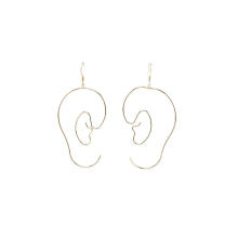 custom trendy women clothing accessories personality exaggerated metal hollow tide earrings human face wide wire earrings women